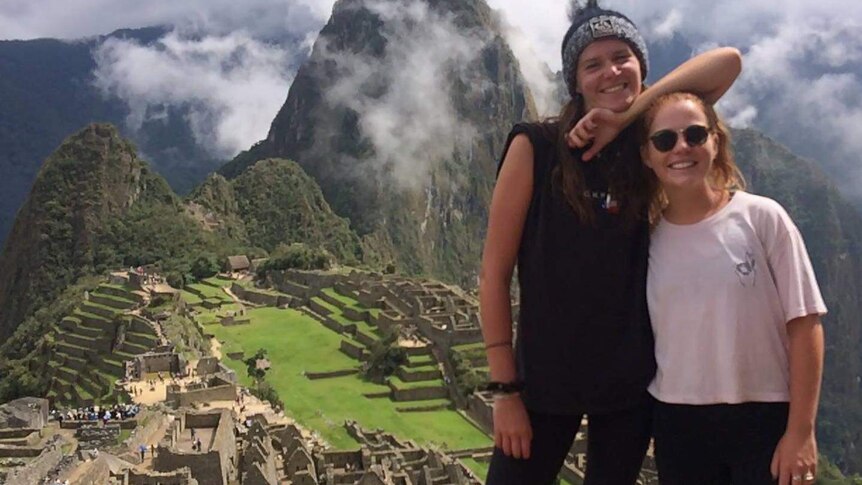 Charlie Cenedese (right) and Abby Healy (left) in Central America.