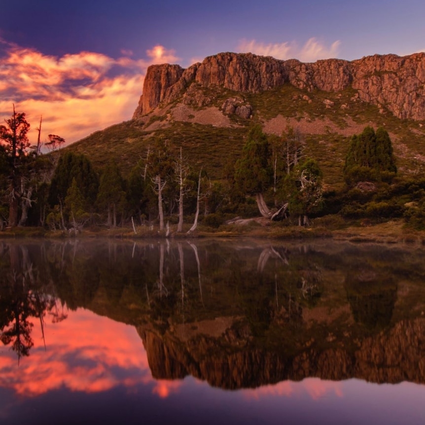 The Walls of Jerusalem in Tasmania at sunrise.