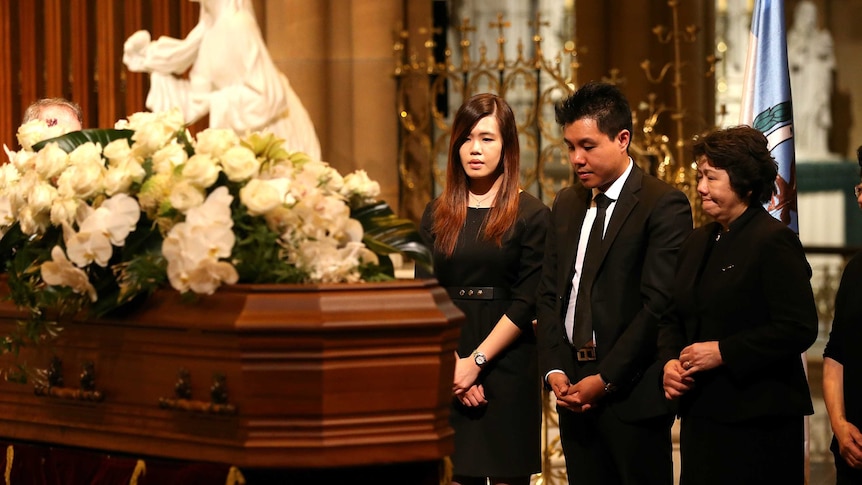 Family of Curtis Cheng at his funeral