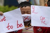 Chinese boy protests PX chemical plant