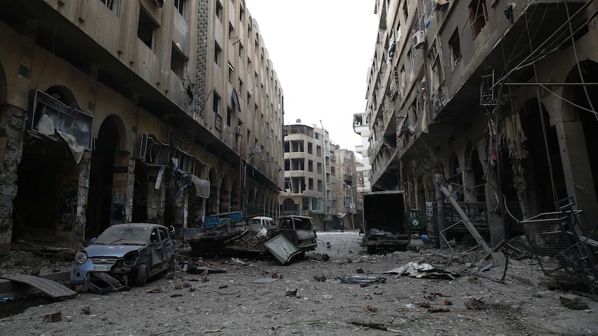 Damage to Syrian city of Douma