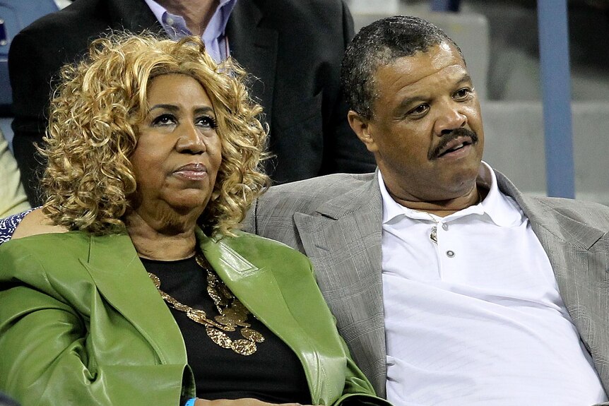 Aretha Franklin and William "Willie" Wilkerson at the US Open.