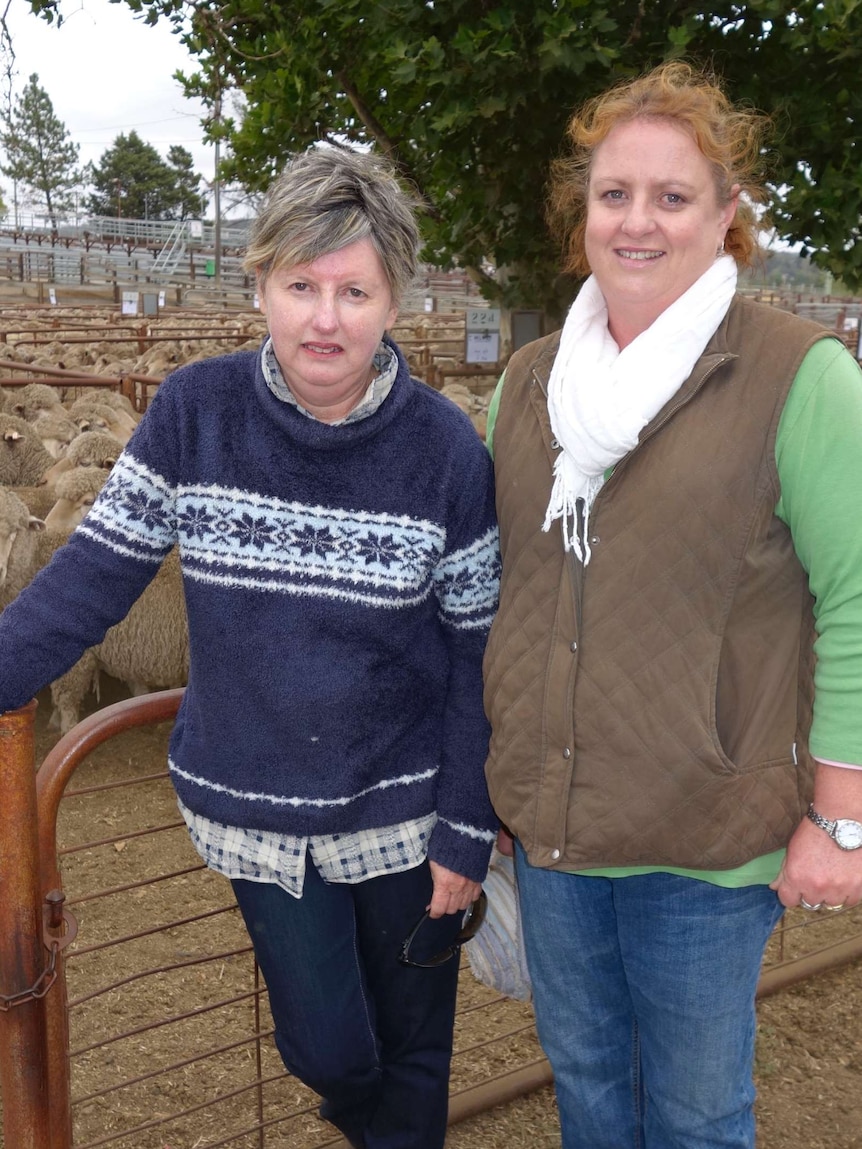 Farmers Marie Sands (left) and Jan Sands (right) from properties west of Cooma.