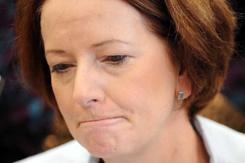 Prime Minister Julia Gillard during a visit to a school in Sydney.