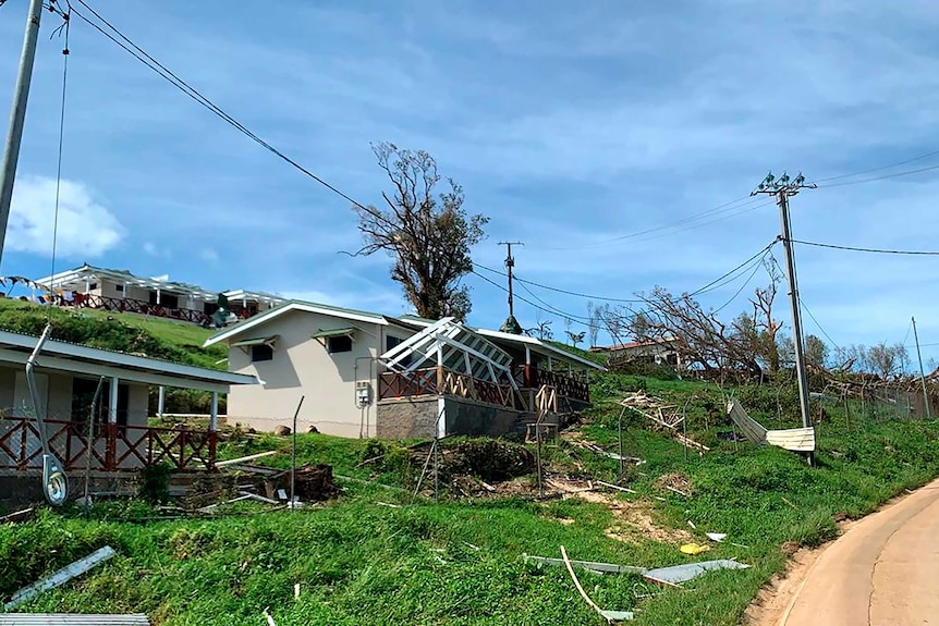 Damaged crops from Cyclone Harold on the island of Santo in Vanuatu.