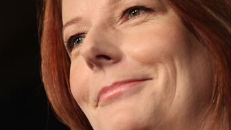 Prime Minister Julia Gillard looks on during an address at the National Press Club on July 15, 2010  (Getty Images)