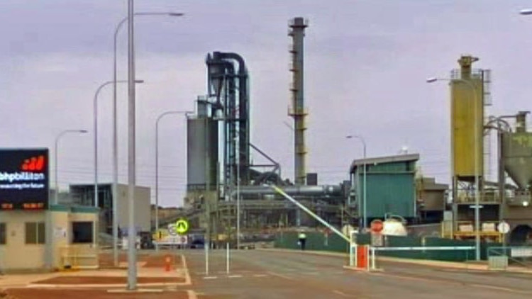 Leinster mine, BHP Billiton nickel mine site, at entry with buildings