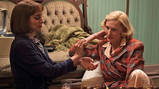 Rooney Mara and Cate Blanchett in a scene from Carol.