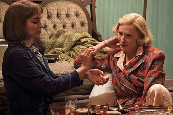 Rooney Mara and Cate Blanchett in a scene from Carol.