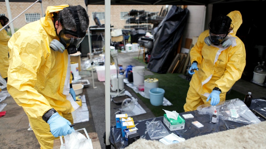 NSW Police dismantle a drug laboratory in south-west Sydney.