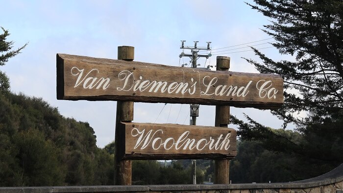 The sign at the entrance to the Van Diemen's Land Company.