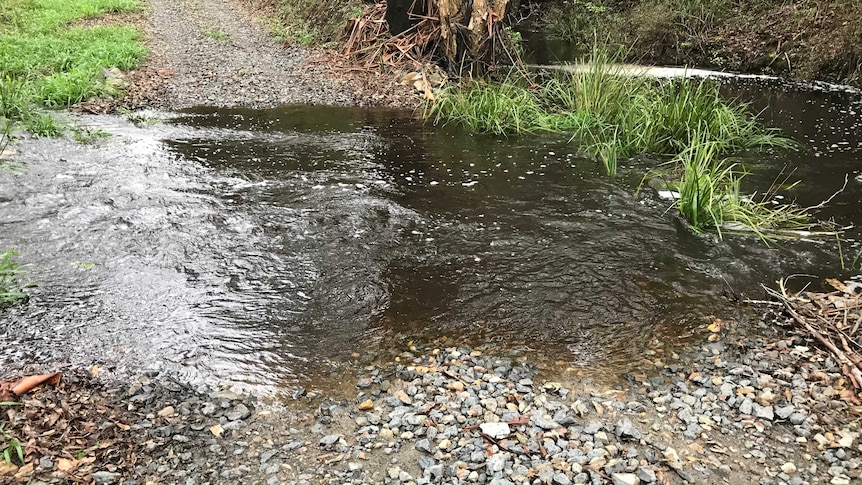 A creek over a road