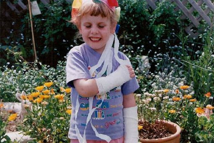 Sarah Hammond, aged six, after steroid injections.