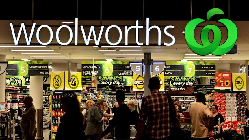 Shoppers at a Woolworths supermarket in Brisbane.