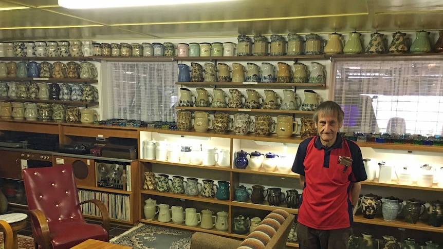 The most prolific of John Scott's collections is his collection of between 1500 and 2000 electric jugs.