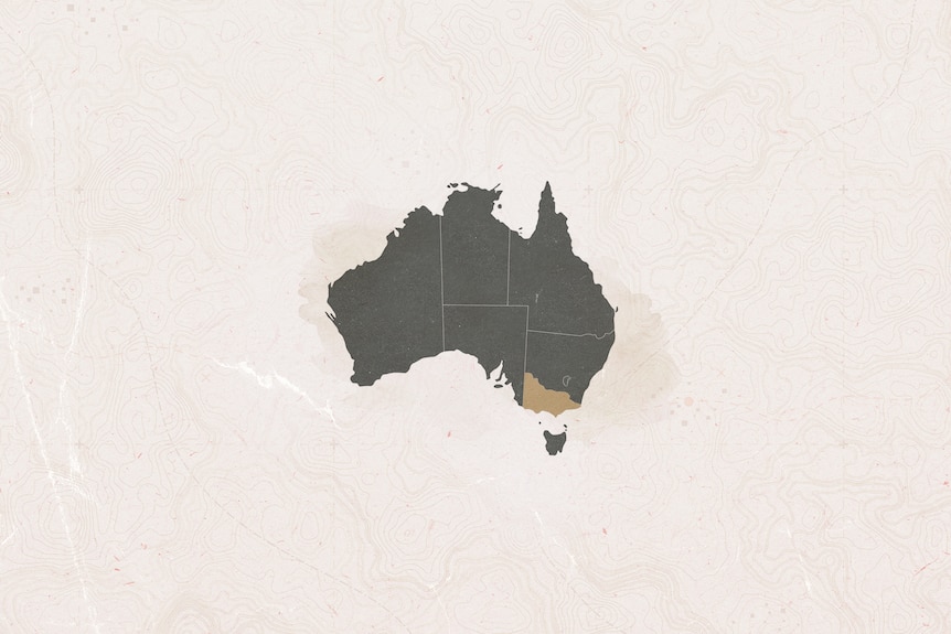 Map of Australia with state of Victoria highlighted.