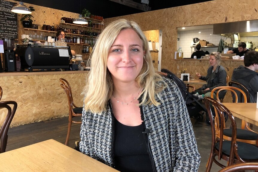 Emily Briffa in the Hamlet Cafe in Hobart.