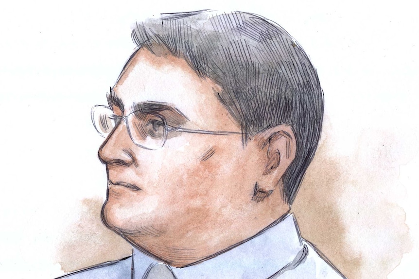 A court sketch of Bradley Edwards.