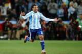 His first goal may have been offside, but there was no arguing over the quality of Tevez's second for Argentina.