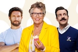 Jonathan Lapaglia from Survivor, Prue Leith from The Great British Bake Off and Ted Lasso (Jason Sudeikis) from Ted Lasso.