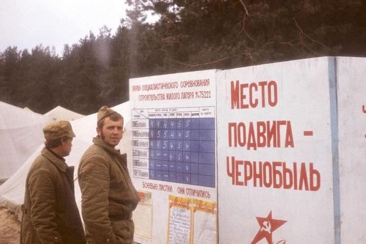 Two men in Chernobyl.