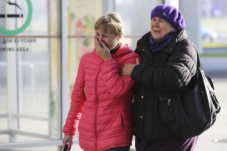 Relatives of passengers on crashed Russian jet wait at airport