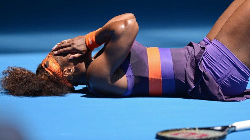 Serena hits the deck in Melbourne