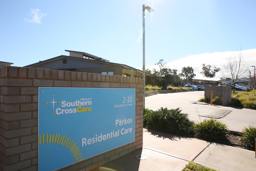 Southern Cross Care home sign in Parkes