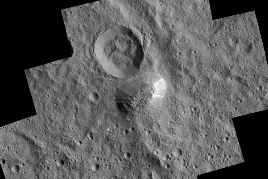 Ahuna Mons volcano on Ceres