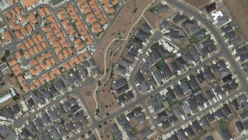 satellite shot of Ballarat suburbs