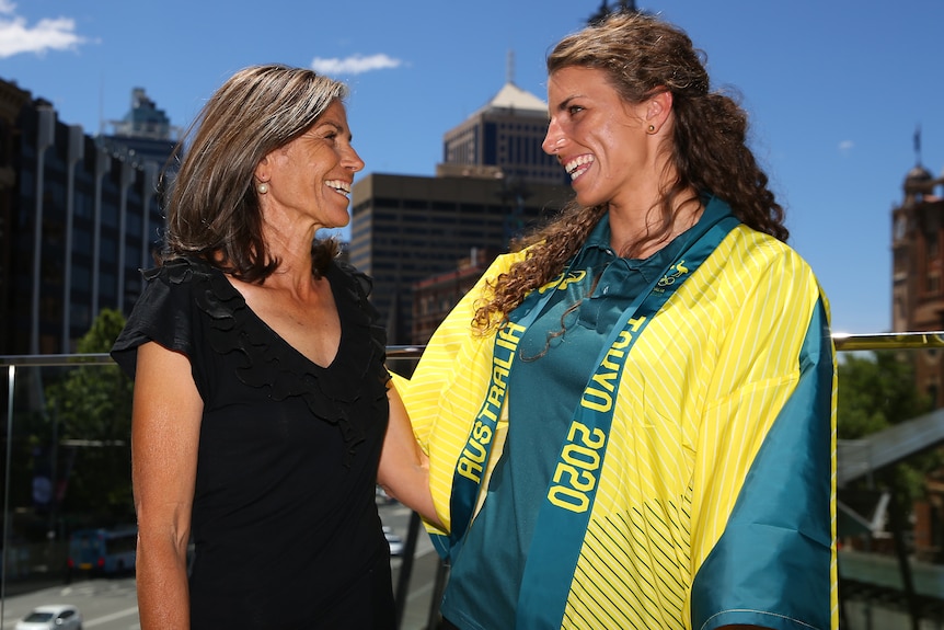 Jess Fox pictured with her mother Myriam in 2019.