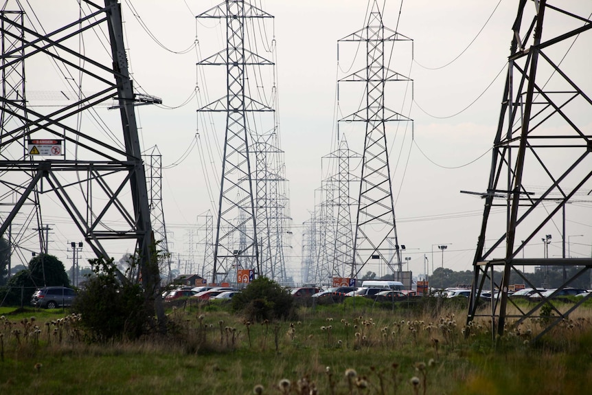 High voltage powerlines outside Melbourne