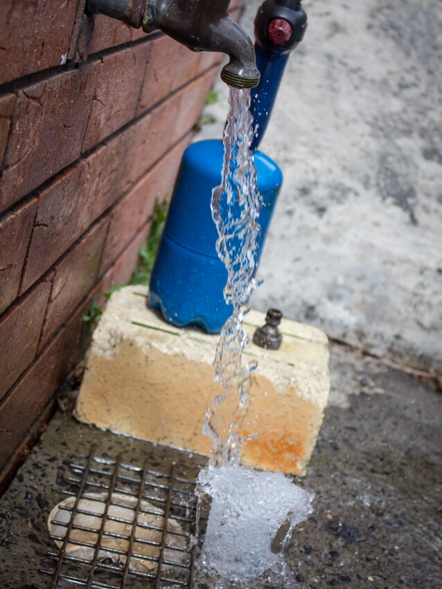 Water testing from a residence tap.