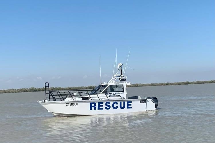 A rescue boat on the water.