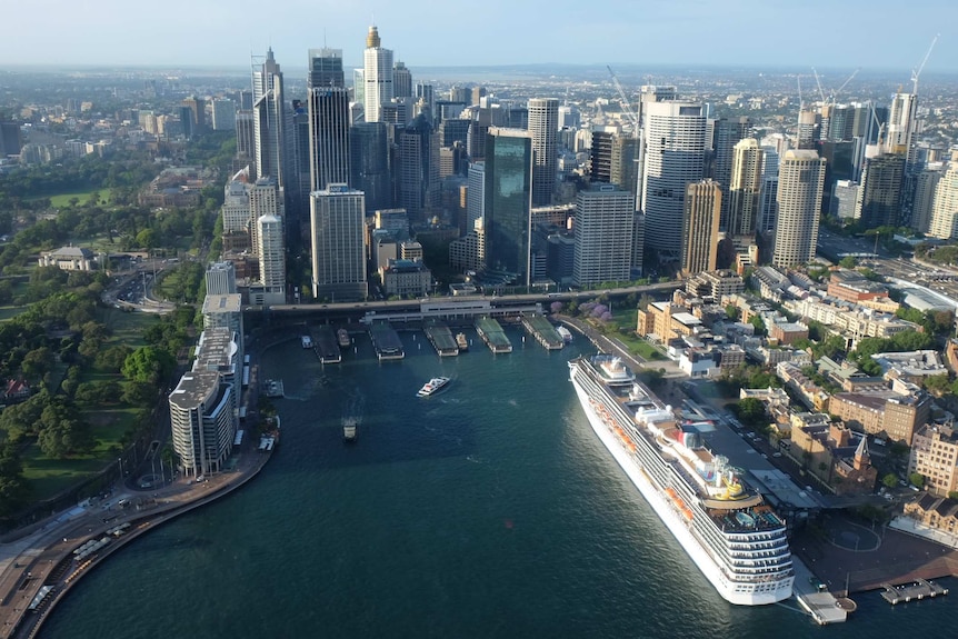 Aerial shot of Circular Quay, Sydney