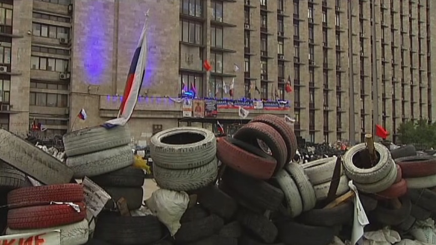 Ukraine Donetsk barricade