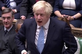 Britain's Prime Minister Boris Johnson speaks ahead of the vote on whether to hold an early election.