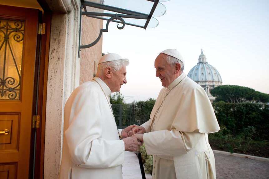 Pope emeritus Benedict XVI and Pope Francis