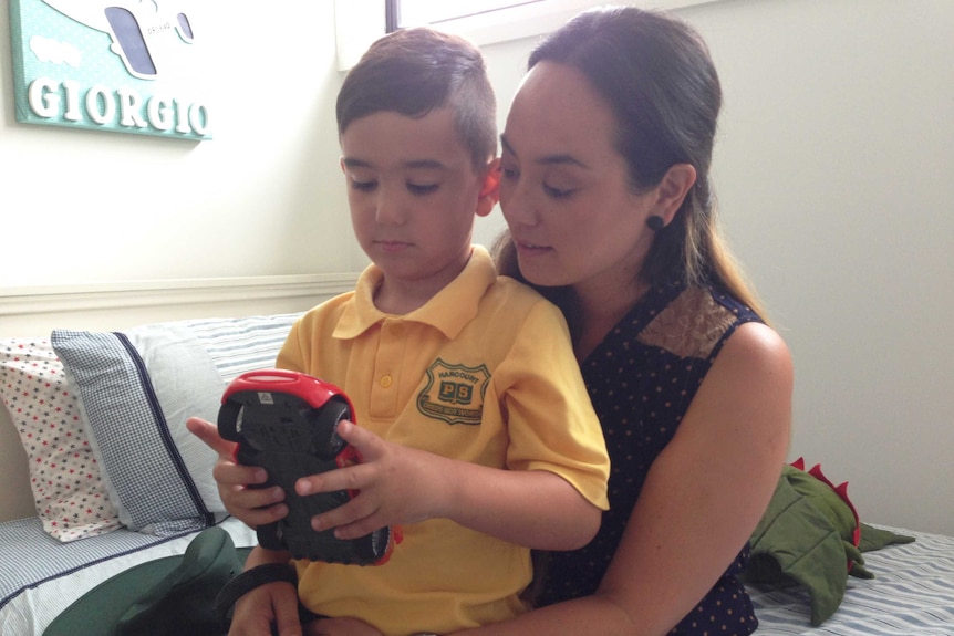 Four-year-old Giorgio starts kindergarten in Sydney