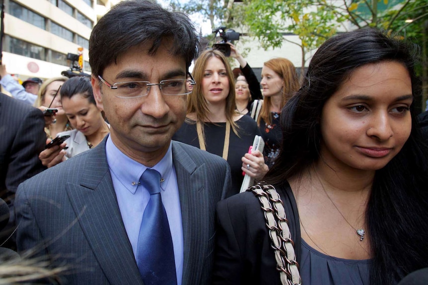 Lloyd Rayney (left) arrives at court in Perth