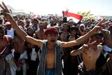 Protesters march in Yemen