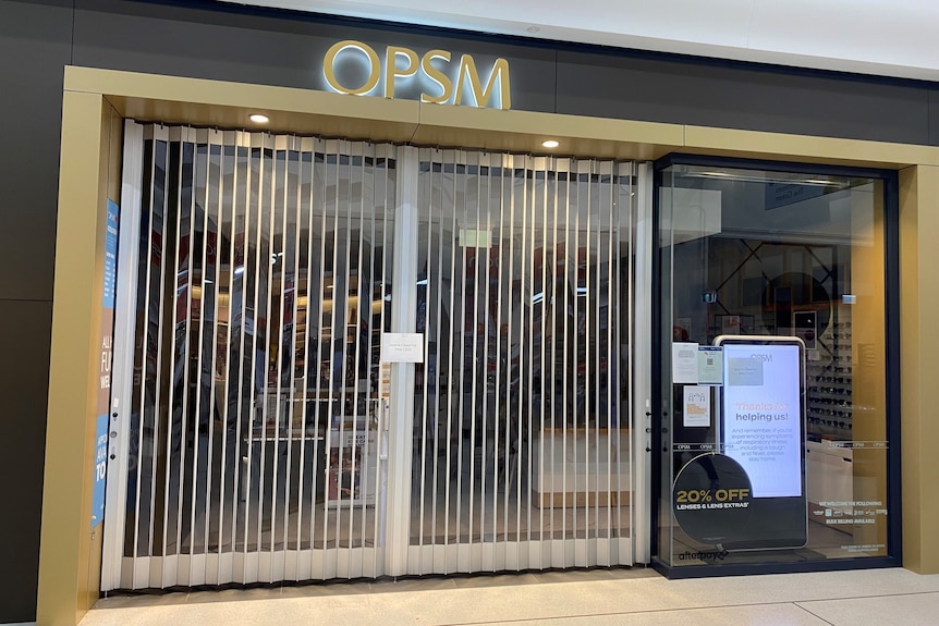 The front of a closed OPSM store
