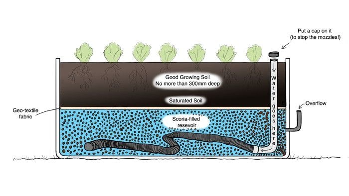 Wicking Bed Construction, How to Build a Self-Watering Wicking Bed