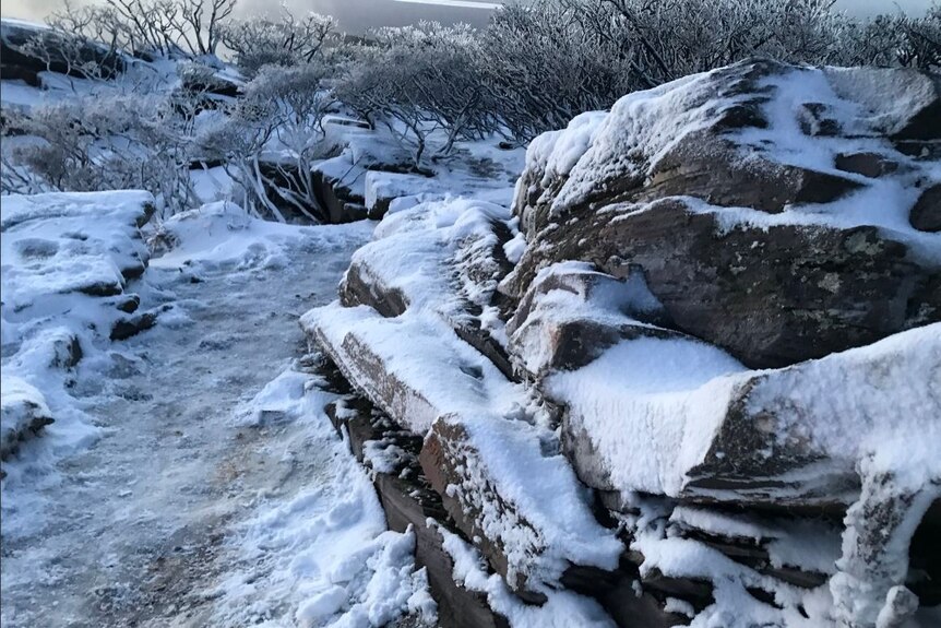 Snow coats the top of Bluff Knoll in WA's south.