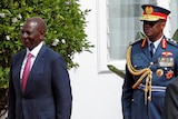 Kenya's Chief of Defence Francis Ogolla (left) wit Kenya's President William Ruto.  