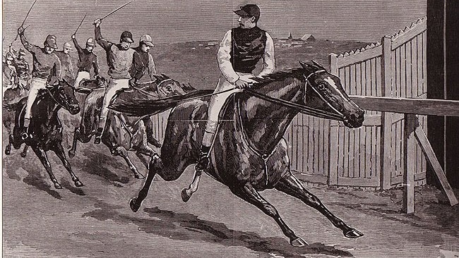 Carbine wins the 1890 Melbourne Cup