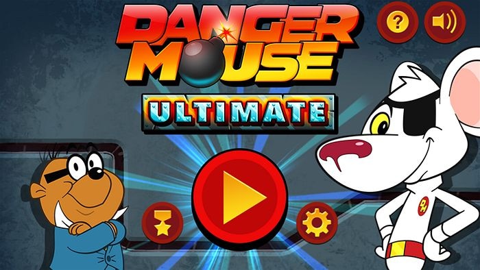 Penfold (hamster) with Danger Mouse (mouse with an eye patch) with the text "Danger Mouse Ultimate"