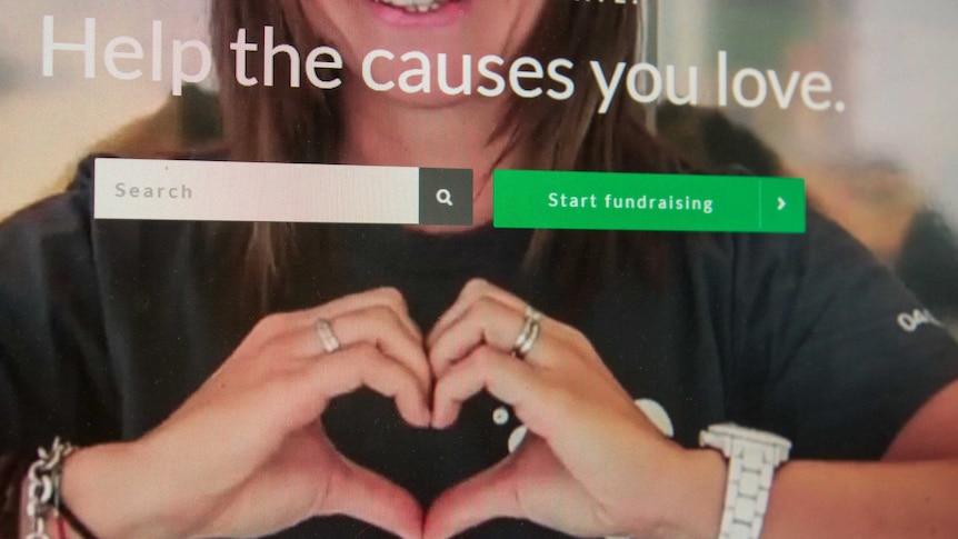Still shot of a crowd funding charity website