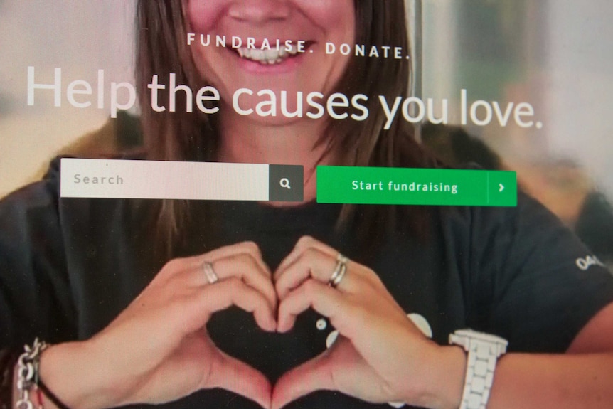 Still shot of a crowdfunding charity website