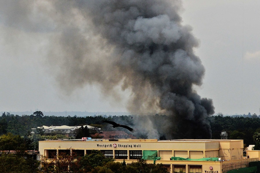 Smoke pours from Nairobi mall